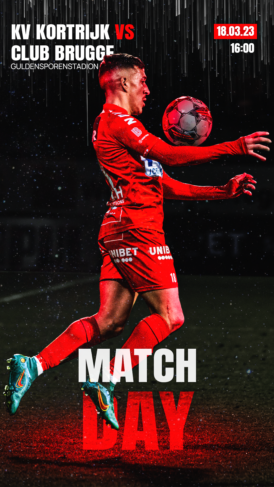 At my internship at KV Kortrijk i made a visual for matchdays amongst other things