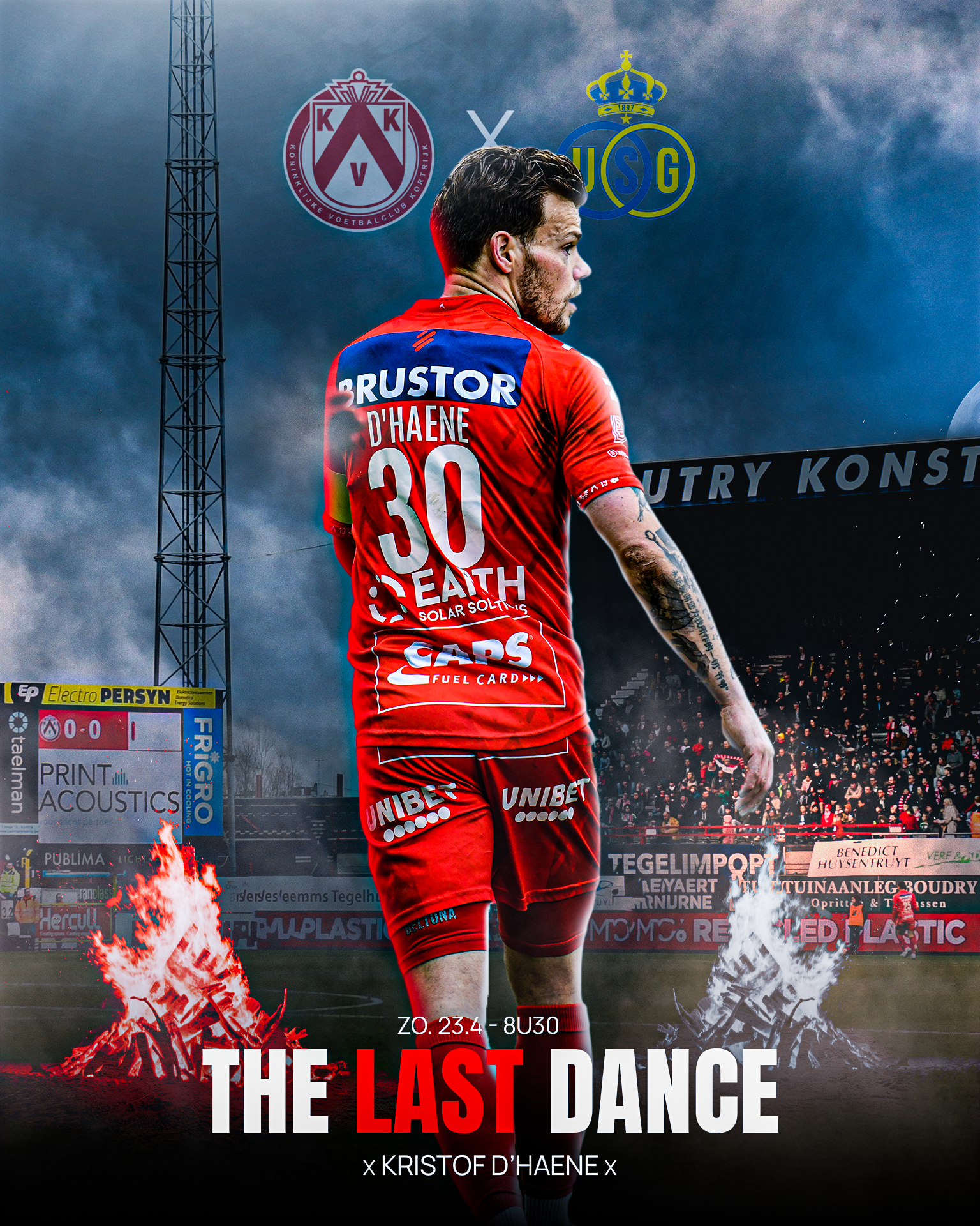 At my internship at KV Kortrijk i made a visual for the moment that the captain at the time (Kristof D'Haene) left for the socials of KVK